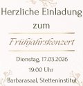 Einladung zum Frühjahrskonzert am 17. März